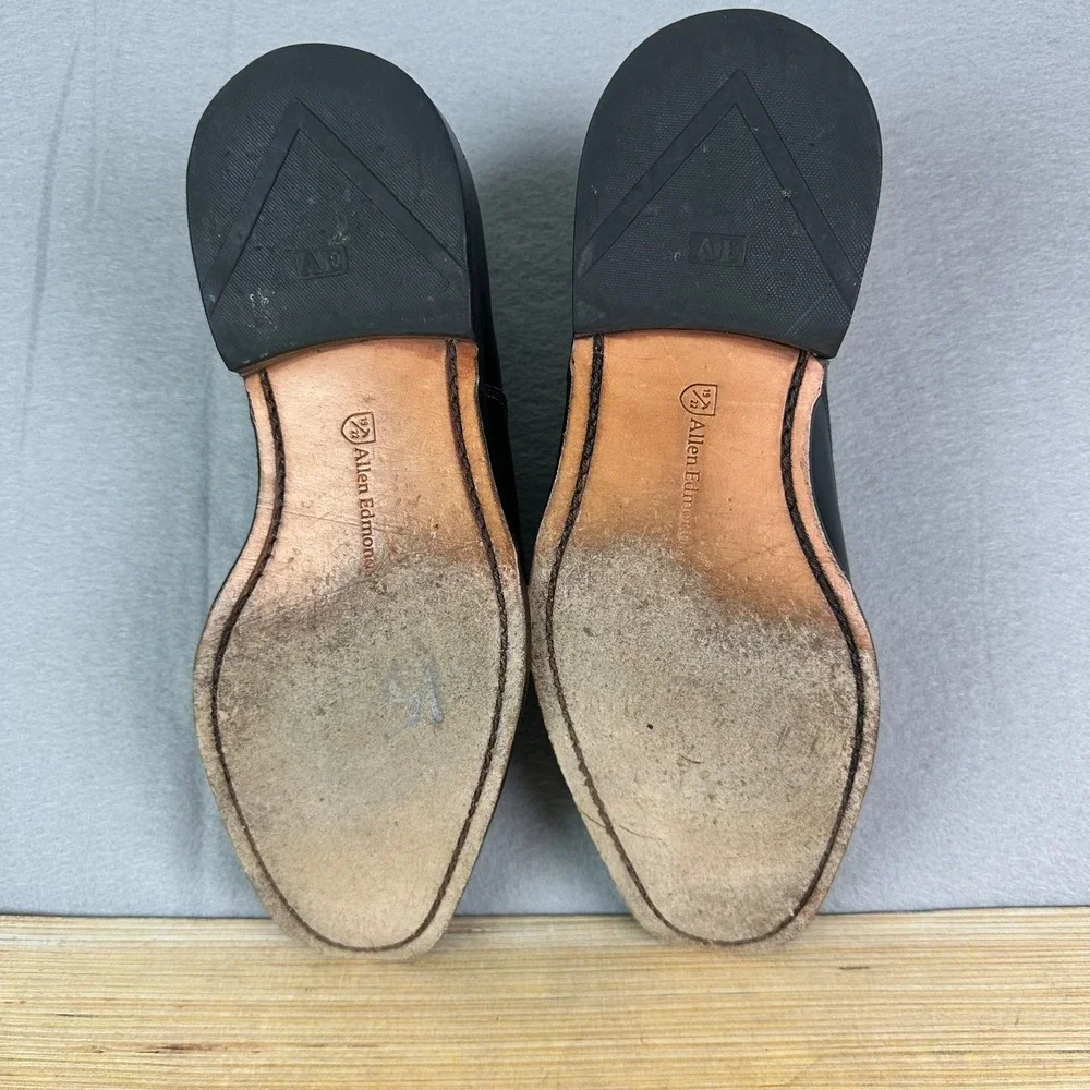 Allen Edmonds Mens Exchange Place Oxfords 7.5 E Dress Shoes Black Leather